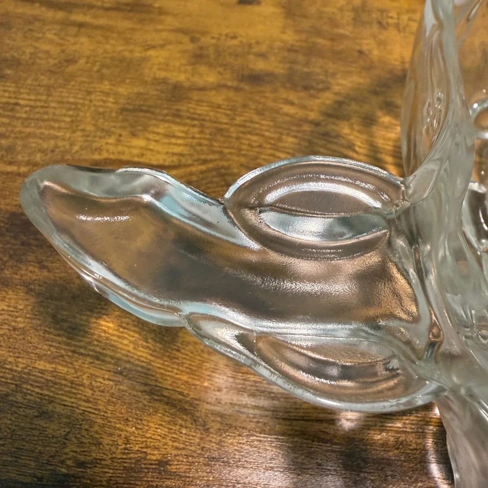 Vtg MCM Clear Glass Grape Cluster Serving 13